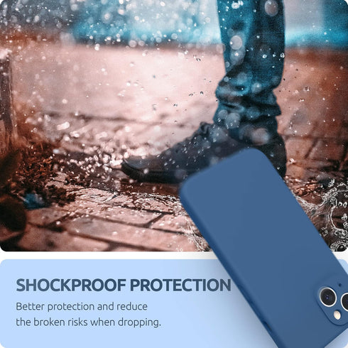 SURPHY Compatible with iPhone 13 Case with Screen Protector, (Camera Protection & Soft Microfiber Lining) Liquid Silicone Phone Case 6.1 inch 2021...