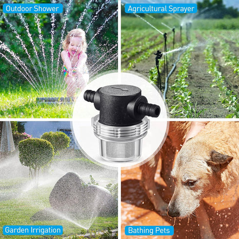 1/2 Inches Water Pump Strainer, Compatible with 3/8 Inches Hose Barb in-Line Strainer Twist-On Pipe Sprayer Filter for Water Pump 12V Direct Curre...