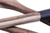 TOOKSA- Premium 5 Piece Acacia Multi-Toned Light and Dark Wooden Spoon, Turner and Spatula Utensil Set with Silicone, Rubber, Non-Slip Handles (Bl...