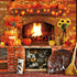 Fall Thanksgiving Decoration Thanksgiving Fireplace Backdrop Autumn Harvest Pumpkin Background Thanksgiving Day Maple Leaf Sunflower Banner For Th...
