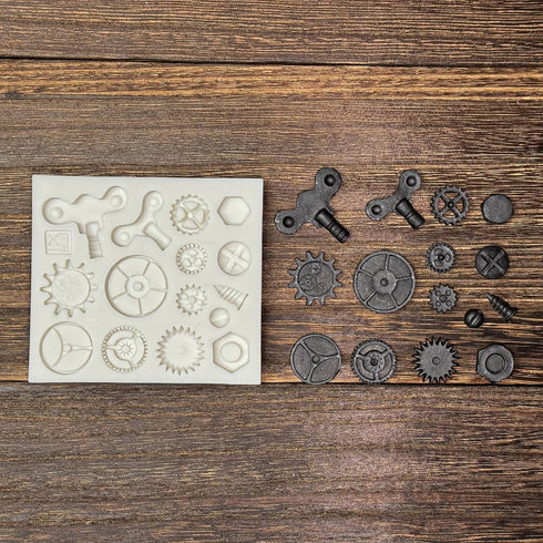 3 Pieces Steampunk Style,Gear,Clock Wheel,Cogs, Collection,Fondant,Sugar Craft,Cake Decorating,Molds, Epoxy Resin Silicone,Baking DIY,Cookie,Craft...