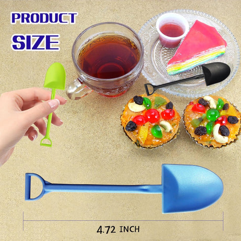 Novelty Mini Shovel Shape Spoons Cute Disposable Plastic Dessert Spoons...