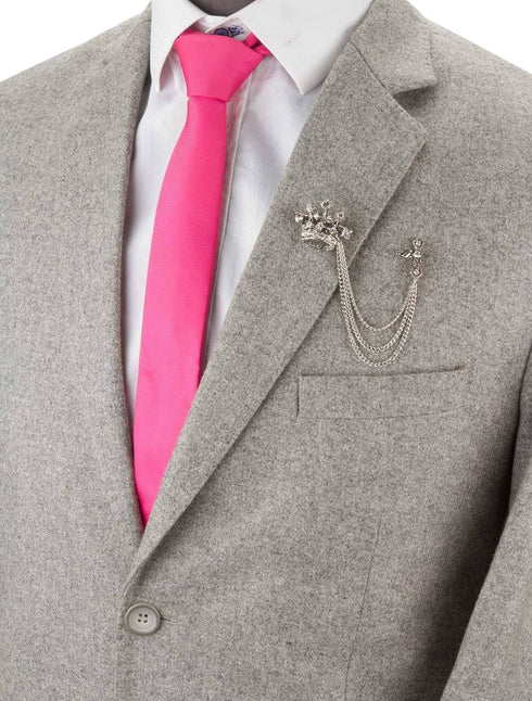 Knighthood Crown Tassel Chain Brooch Lapel Pin Badge Coat Suit Collar Accessories Brooch for Men Crystal Brooch Suit Stud Lapel Pin Vintage Rhines...
