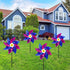 timecity 4 PCS Pinwheels Rose Red & Dark Blue Wind Spinners 9.5inch Sparkly Garden Pinwheel Reflective Windmills Scare Birds Animal Away Spinner f...