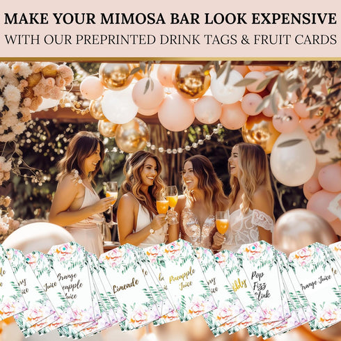 93Pcs Deluxe Mimosa Bar Supplies Decoration Kit - Drink Tray, Mimosa Bar Sign, But First Mimosas Banner & More - Bridal Shower Decorations, Birthd...