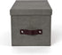 Bigso Silvia Organizational Storage Box with Leather Handle for Shelves and Stacks Easily - Durable and Decorative Storage Boxes with Lids - 5.9 i...