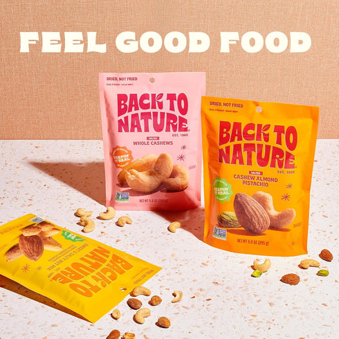 Back to Nature Jumbo Cashews - Dry Roasted with Sea Salt, Non-GMO High Protein Snacks, 9 Ounce...