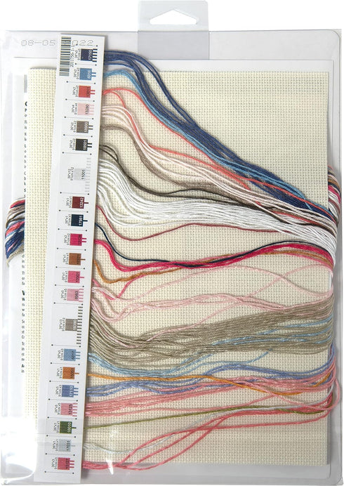 Dimensions 70-35414 Rose Tea Counted Cross Stitch Kit for Beginners, 8" x 10", 14 Cnt. Ivory Aida, 4pcs...