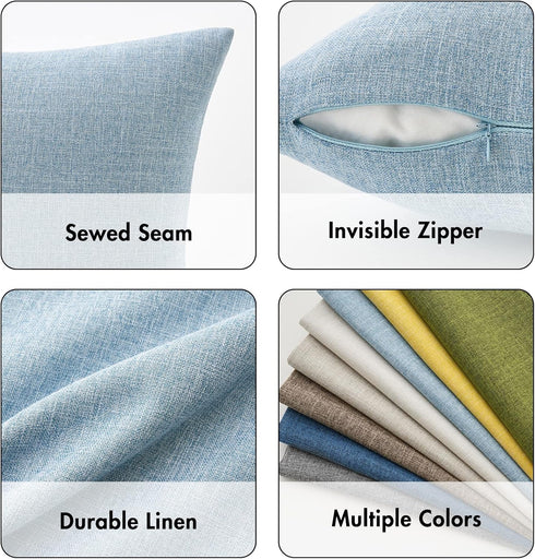 MIULEE Pack of 2 Decorative Linen Burlap Coastal Pillow Covers Farmhouse Boho Accent Pillowcases for Sofa Car Couch Bedroom Living Room Home Decor...
