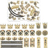 King Crown 40pc Round Zircon Rhinestone Beads Tube - Cubic Zirconia Diamond Cut Cube Spacer Beads for Jewelry Making Bracelet Connector DIY (Gold,...