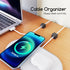Cord Organizer Holder, 12 Pack Magnetic Desk Cable Clips Management, Phone Charging Cable Keeper, Strong Adhesive Wire Charger Holder for Nightsta...