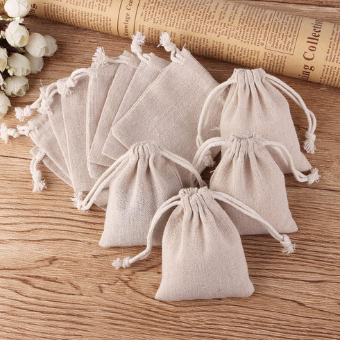 erduoduo Pack of 50 Small Burlap Bags With Drawstring,3x4inch Gift Little Burlap Drawstring Bags,Reusable Small Sachet Bags,Tea Bag...