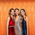 BTSD-home Orange Foil Fringe Curtain, Metallic Photo Booth Backdrop Tinsel Door Curtains for Wedding Birthday Bridal Shower Baby Shower Bacheloret...