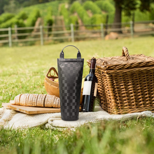Tirrinia Insulated Wine Tote Carrier, Portable Single Wine Bottle Cooler Bag for Picnic Beach Party Travel -Good Gifts for Wedding Housewarming Wi...