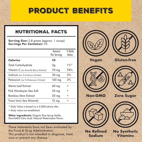 Superieur Electrolytes – Plant Based Electrolyte Supplement w/Sea Minerals for Hydration & Recovery – Keto Friendly, Non-GMO, Zero Sugar, Vegan He...