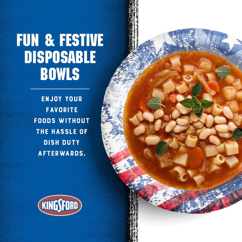 Kingsford Heavy Duty Soak Proof Paper Bowls, 16 oz - 40 Count Paper Bowls for Barbecues, Picnics & Holidays Microwave Safe Disposable Bowls | Amer...