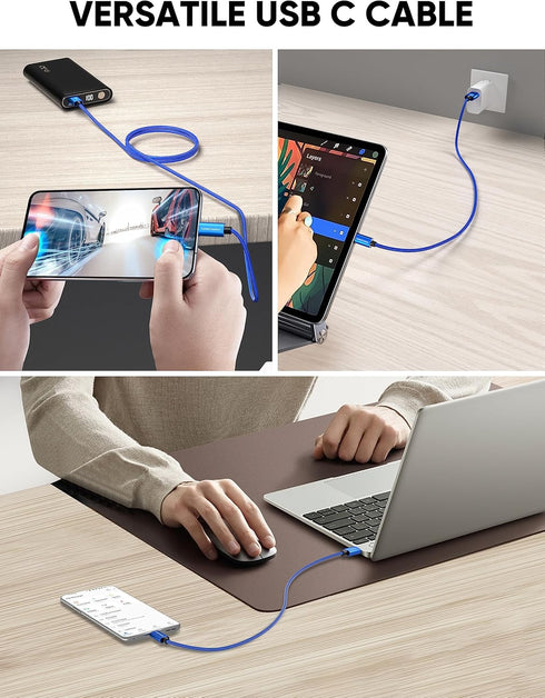 CableCreation Blue 6 inch Short USB to USB C Cable,USB A to USB C Cable 3A Fast Chargin, Braided USB C Male to USB Male Cable for Power Bank, Gala...