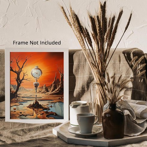 Posterizer 1 pcs-post apocalyptic future city with floating clock-Abstract & Modern Art-Fantasy & Fiction Art-Gift for Art Lovers-Decor for Home &...