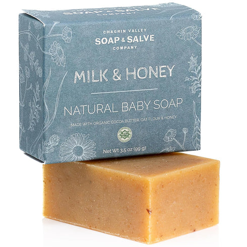 Chagrin Valley Soap & Salve Baby Shampoo Baby Soap Bar from Oat, Honey & Goat Milk - Unscented & Moisturizing - For Babies Sensitive Dry Skin & Ec...
