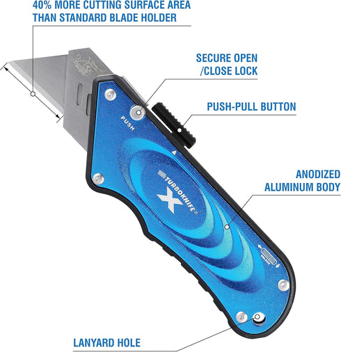 Olympia Tools Turboknife X Utility Knife 33-134, Blue...