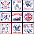 Hying 9PCS Patriotic 4th of July Stencils for Painting on Wood Wall, 7.9 x 7.9 Inch Reusable 4th of July Stencils, American Flag USA Patriotic Ste...