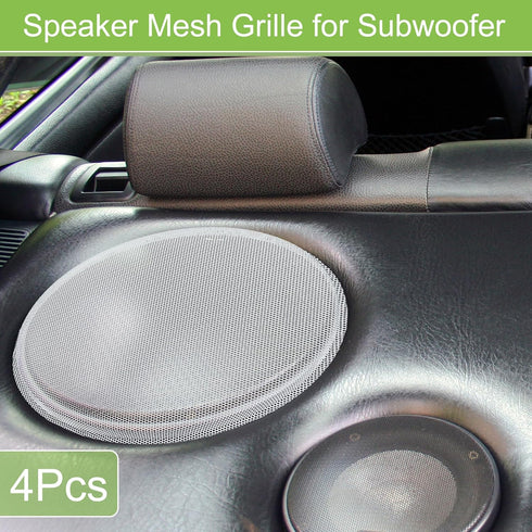 ACROPIX Universal 7 Inch Speaker Grills Mesh for Audio Subwoofer 183x193x11mm Grille without Frame White - Pack of 4...
