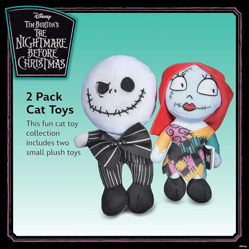 Tim Burton's The Nightmare Before Jack and Sally Catnip Kicker Cat Toys- 2PK | Cat Toys with Catnip | Nightmare Before Christmas Movie Toys for Ca...