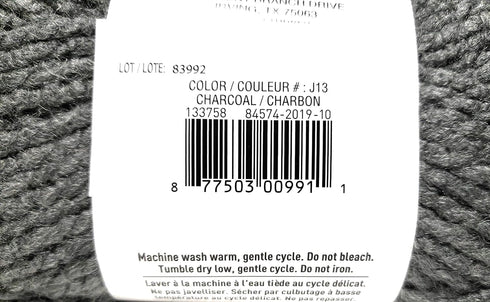 Loops and Threads Charisma Yarn 1 Ball Charcoal 3.5 ounces......