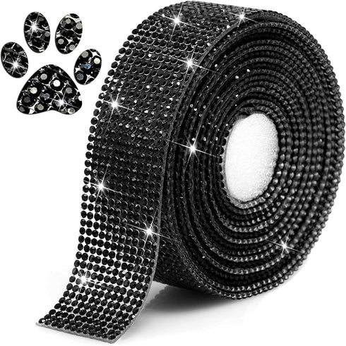 Locacrystal Bling Crystal Rhinestone Ribbon Self-Adhesive Iron-on DIY Glitter Diamond Stickers for Crafts Cars Clothing Decoration(1.06inch 3Yards...