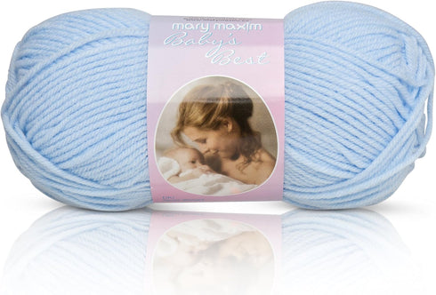 Mary Maxim Baby’s Best Yarn “Blue” | 2 Fine DK/Sport Weight Baby Yarn for Knit & Crochet Projects | 70% Acrylic and 30% Nylon | 4 Ply - 171 Yards...