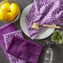 DII Cleaning Collection Multi-Purpose Microfiber, Eggplant Lattice, Dishtowel Set...