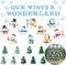 Haooryx 83Pcs Christmas Winter Snowmen Bulletin Board Set Classroom Decoration, Snow Snowman Patterned Paper Cut-Outs Blackboard Border Decor for ...