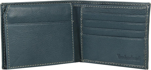 Timberland mens Leather Wallet With Attached Flip Pocket, Navy (Blix), One Size...