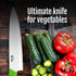 Vos Ceramic Chef Knife 8 Inch with Protection Cover – Large Ceramic Kitchen Knife for Slicing, Dicing, and Fruits – Lightweight Zirconia Blade – L...
