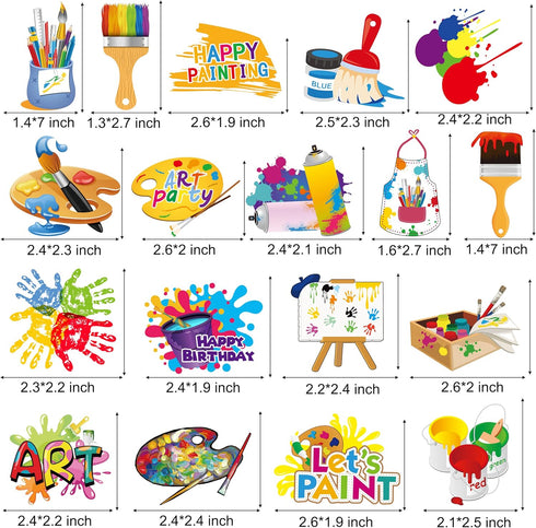 36Pcs Art Paint Party Cupcake Toppers Paint Brush Cupcake Picks Art Party Cake Decoration for Art Painting Theme Birthday Party Baby Shower Paint ...
