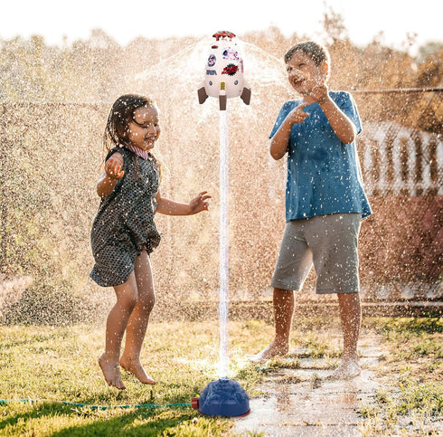 ArtCreativity Sprinkler Rocket Launcher for Kids - Outdoor Rocket Sprinkler with 31 NASA Themed Stickers - Kids Sprinklers for Outside Water Play ...