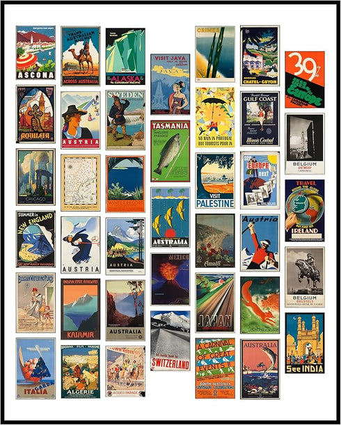 Posterizer 1 pcs-Miniature Vintage Travel Posters- Austria-Palestine-Ireland-Holiday Poster Collection-Gift for Men Women Entrepreneur Teens - UNF...