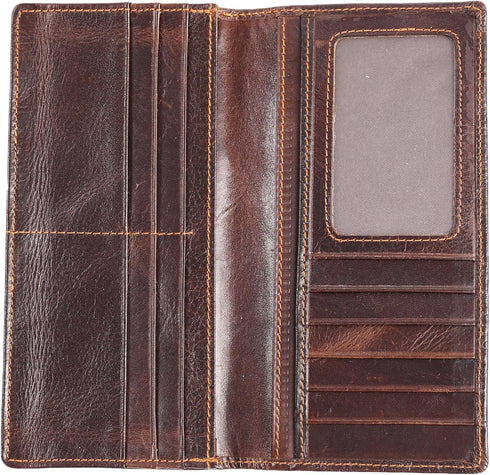 Womens Ladies Genuine Leather Wallet Long Embossing Bifold Wallet Clutch Purse (Coffee)...