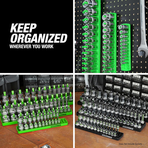 OEMTOOLS 22209 Metric 3/8 Inch Drive Socket Tray Organizer, Black...