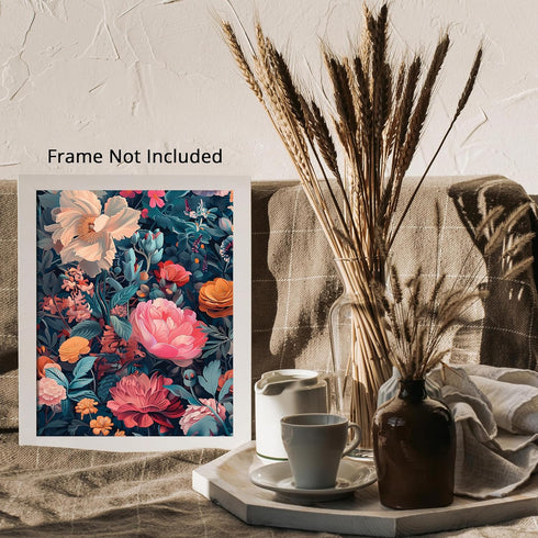 Posterizer 1 pcs-girly blush and beige flowers in the wild-Floral & Botanical Art-Abstract & Modern Art-Decor for Home & Office- UNFRAMED Wall Art...