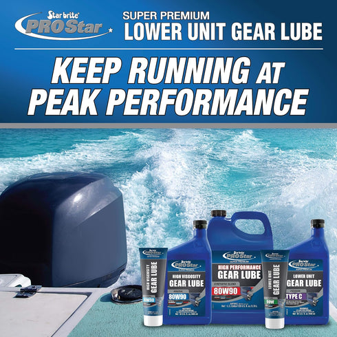 STAR BRITE High Viscosity Lower Unit Gear Lube 80W90 - Anti-Wear, Rust & Corrosion Inhibitors, Ideal for Outboard Motors & Stern Drives - 10 OZ (0...