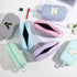 Makeup Bag for Women - Monogram Cute Initial Blue Makeup Bags Cosmetic Toiletry Pouch Make Up Case for Women Her Best Friend Friendship Sister Tea...