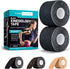 Care Science Waterproof Kinesiology Tape, 40 ct Precut Strips (2 Rolls), Black | Elastic Sports & Weightlifting Tape Supports Muscles & Joints. Wa...