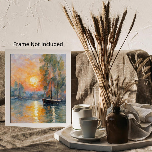 Posterizer 1 pcs- lake scene-nature-oil painting style 4-Landscape & Nature Art-Floral Botanical Art- Decor for Home & Office- unframed wall art...