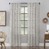 Archaeo Fragmented Geometric Embroidery Mid-Century Modern Natural Linen Blend Curtain, 50" x 63", Black/Linen...
