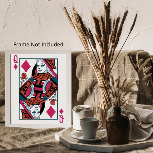 Posterizer 1 pcs-Queen of diamonds Aesthetic Picture-Abstract & Modern Art-Gift for Men Women Entrepreneur Teens-Living Room Bedroom Decor- UNFRAM...