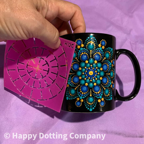 Super Flex Silicone Stencil Set - Flexible Template - by Happy Dotting Company - Stencils for Mandala Art Including Dotting on Mugs, Bottles...