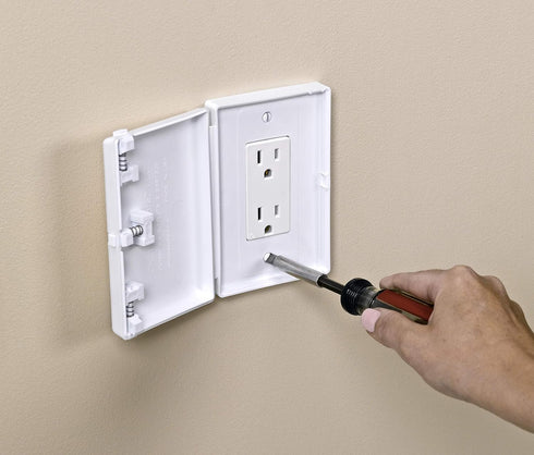 Baby Toddler Pet Resistant Electrical Safety Cover Guard for Home and Business, Made in USA, Compatible with Decora Leviton Legrand, Modern Wide O...