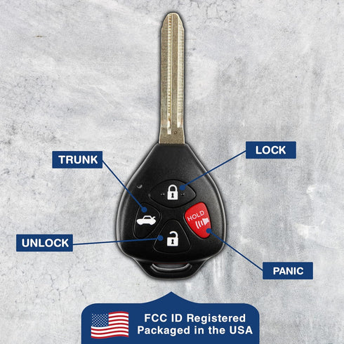 KeylessOption Key Fob Replacement for 2007 2008 2009 2010 Toyota Camry Corolla Keyless Entry Remote Remote Control, 4-Button HYQ12BBY 4D67, Locksm...