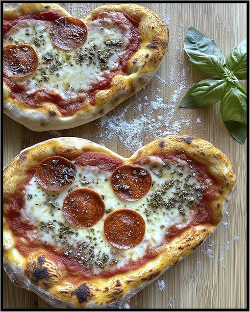 Posterizer 1 pcs-cute romantic heart pizzas-Valentine's themed poster -2-Romantic Art-Holiday Poster Collection-Chic Home and Kitchen Decor - unfr...